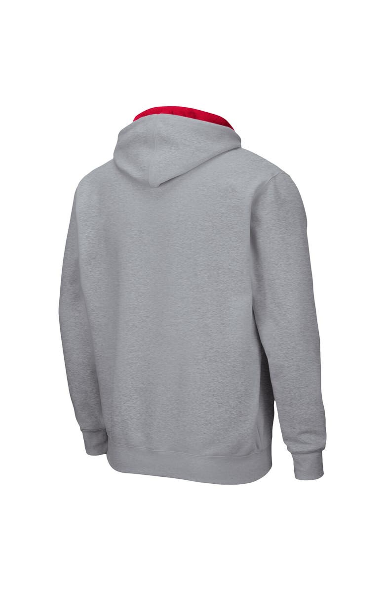 COLOSSEUM Men's Colosseum Heathered Gray NC State Wolfpack Arch & Logo 3.0 Full-Zip Hoodie, Alternate, color, Heather Gray