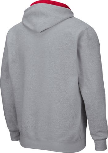 Men's Colosseum Heathered Gray NC State Wolfpack Arch & Logo 3.0 Full-Zip Hoodie