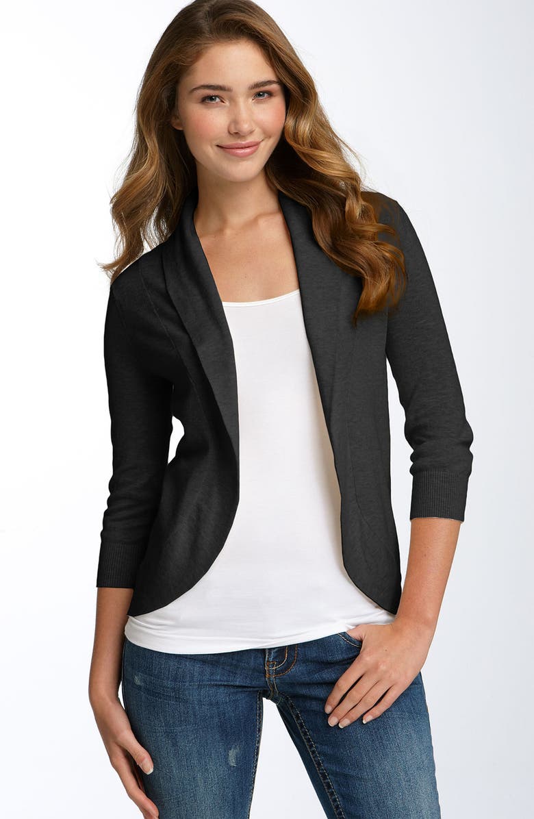 Frenchi <sup>®</sup> Ribbed Back Open Cardigan, Main, color, 