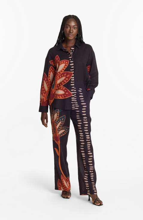 Razu Printed Linen Tova Pants