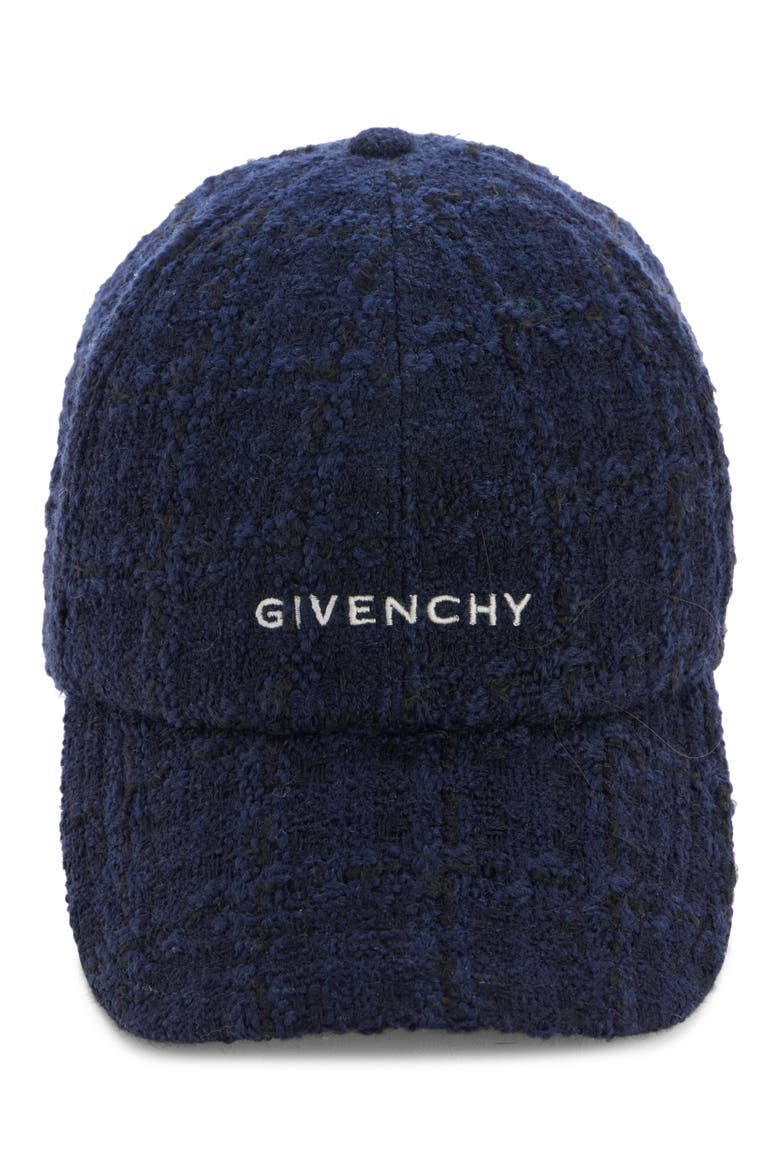 Logo Embroidered Tweed Baseball Cap, Alternate, color, DARK BLUE