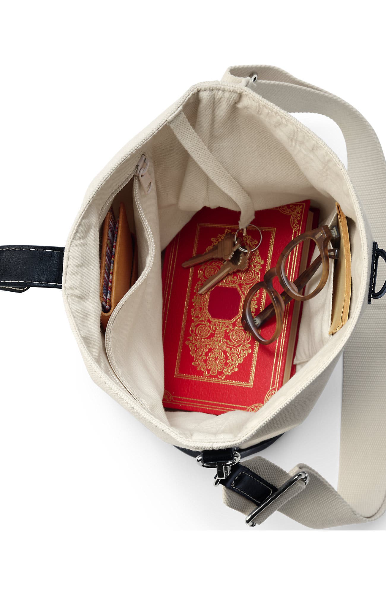 Lands' End Canvas and Faux Leather Crossbody Bag, Alternate, color, 