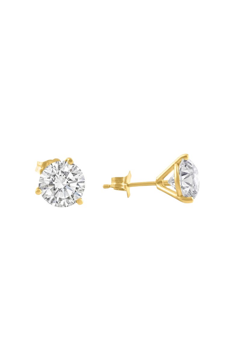 Bliss Diamond 4 Ct TW Round Lab Grown Ideal Cut Martini Diamond Studs 14k Gold, Alternate, color, 14K Yellow Gold