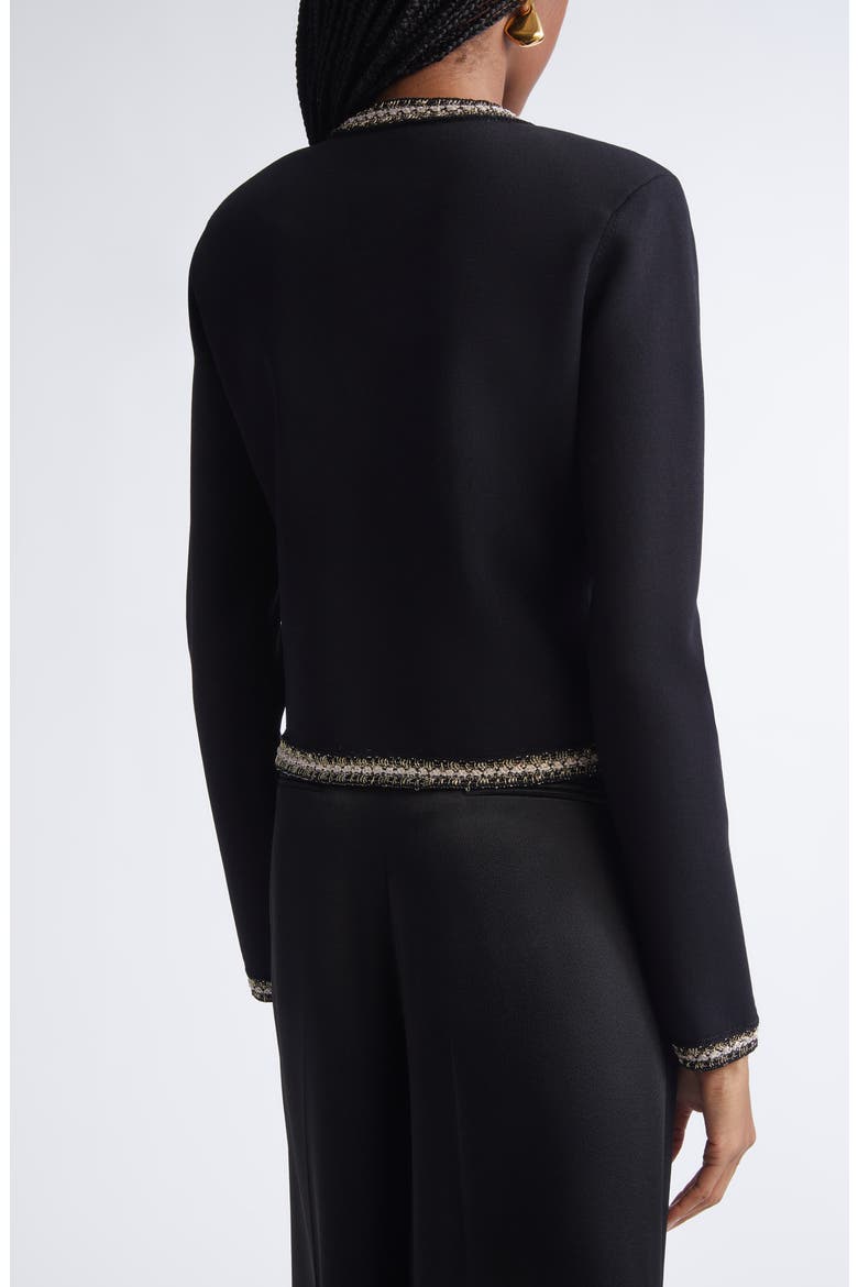 Helen Braided Trim Knit Jacket, Alternate, color, BLACK/ GOLD