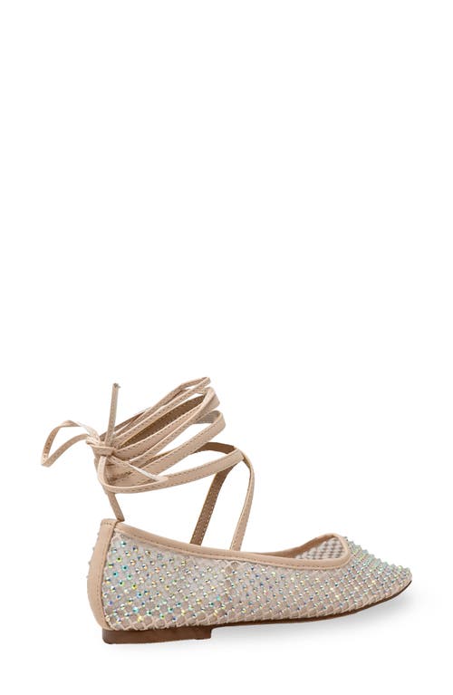 Chase & Chloe Chase And Chloe Rhinestone Mesh Ankle Tie Flats