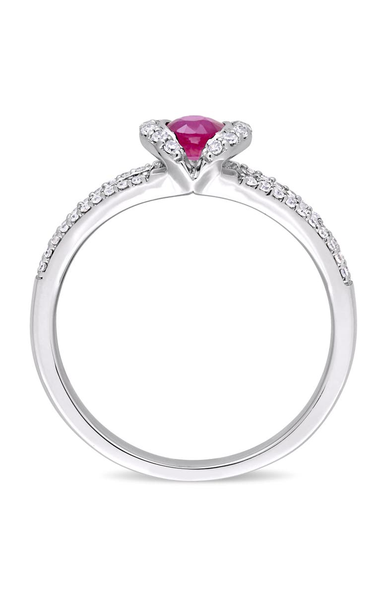 Julianna B. Ruby & Diamond Halo Engagement Ring 14k, Alternate, color, Ruby
