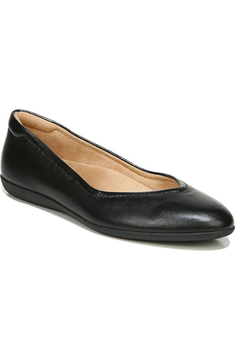 Naturalizer Vivienne Ballet Flat - Wide Width Available, Main, color, Black Leather