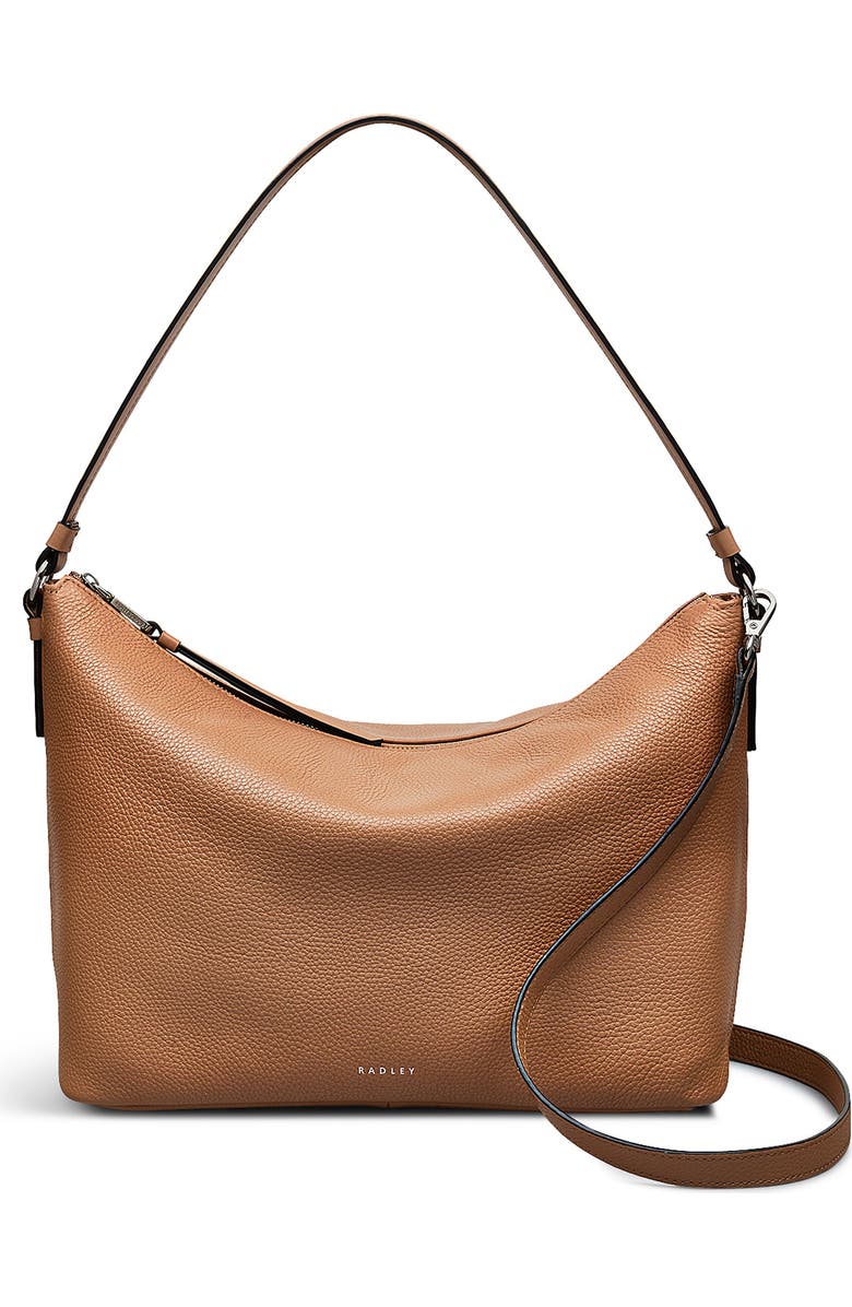 Radley Bella Medium Pebbled Leather Shoulder Bag, Main, color, Chai