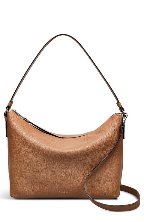 Bella Medium Pebbled Leather Shoulder Bag