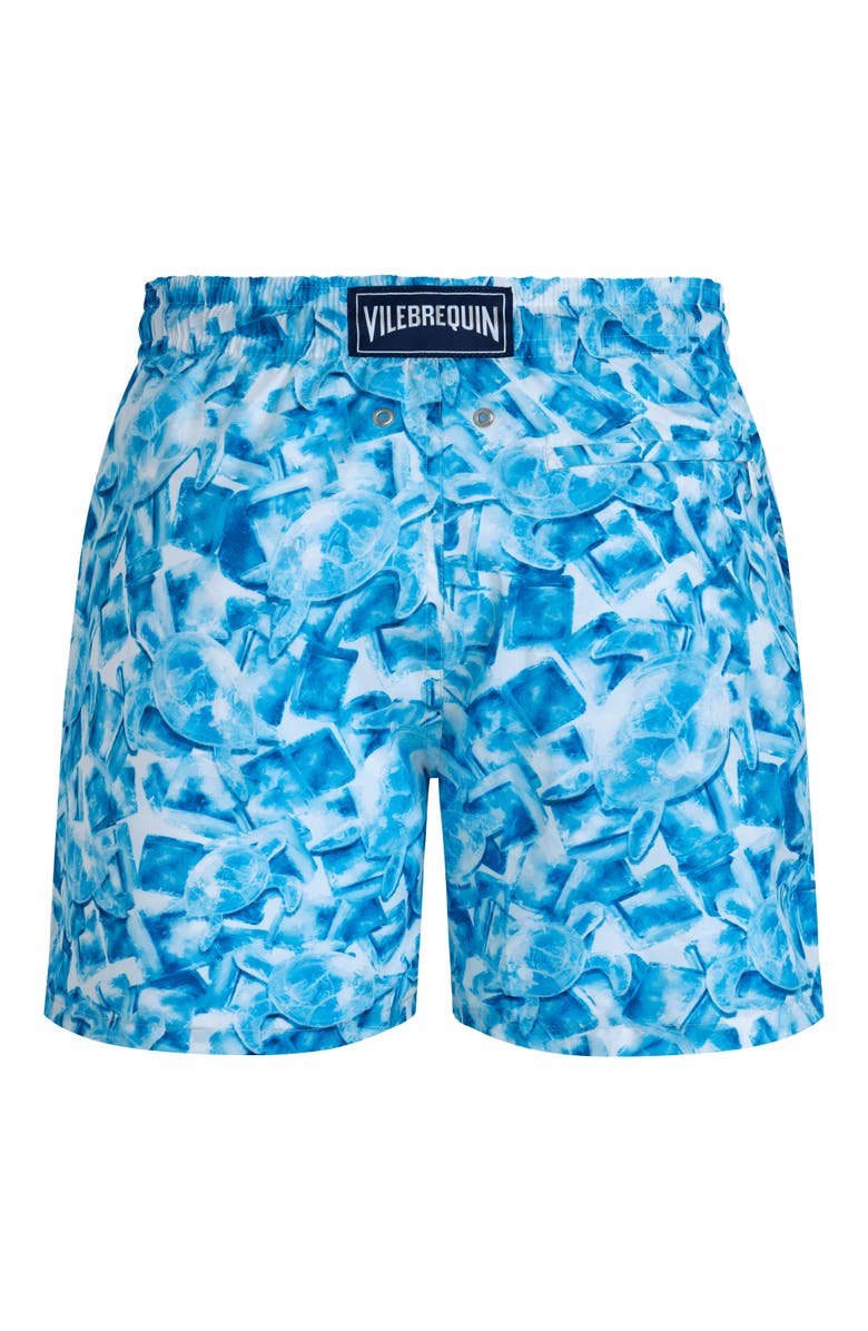 Vilebrequin Men's Iced Turtles Light Fabric Swim Shorts, Alternate, color, Blanc