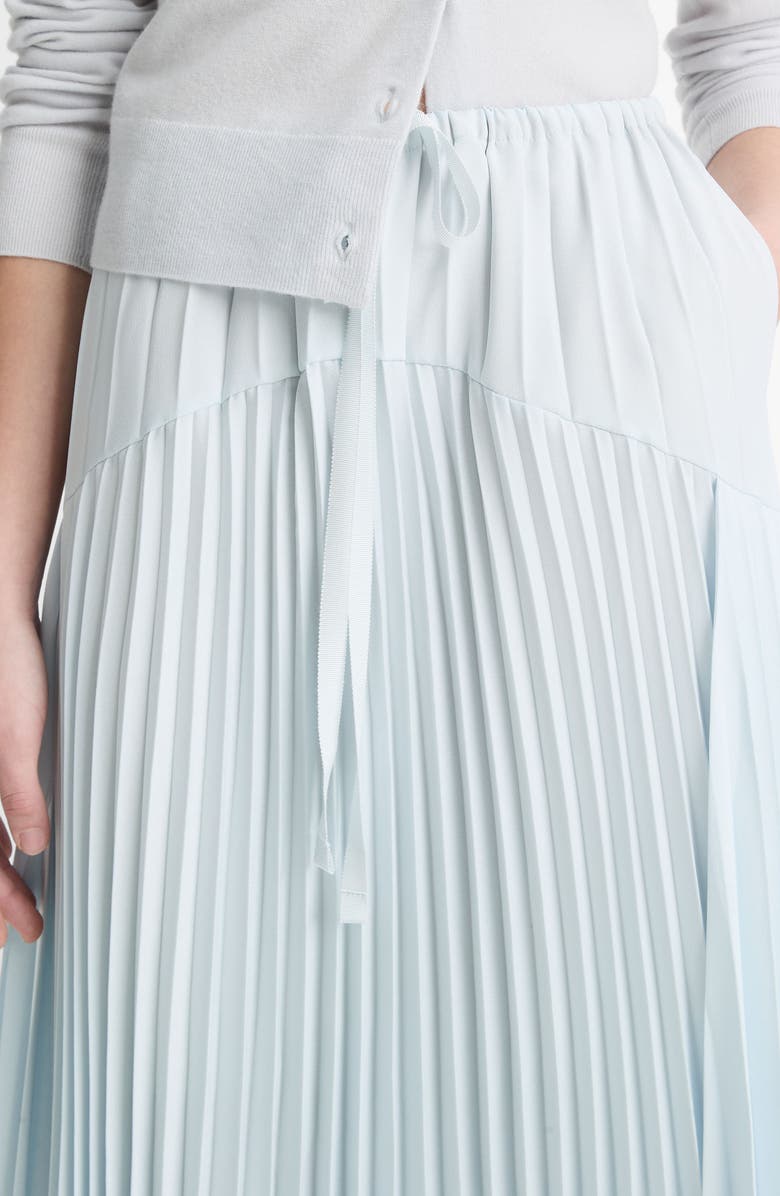 Vince Tiered Pleated Midi Skirt, Alternate, color, Sky Mist
