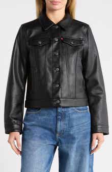 Faux Leather Trucker Jacket