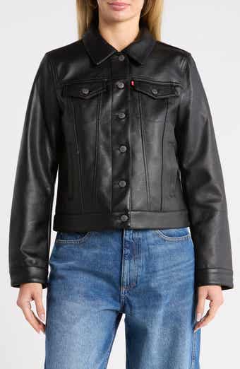 Faux Leather Trucker Jacket