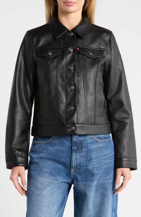 Faux Leather Trucker Jacket