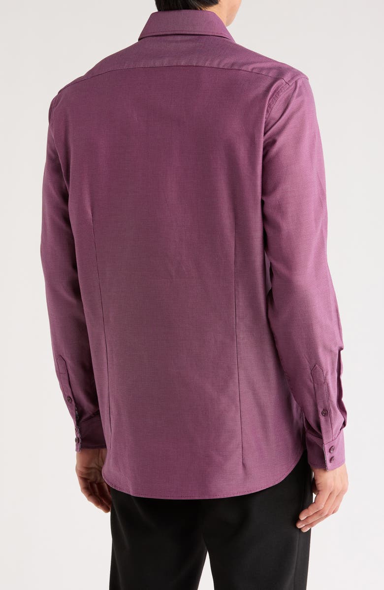 Ted Baker London Slim Fit Dress Shirt, Alternate, color, Maroon/ White