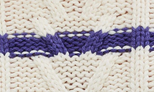 Mango Stripe Braided Sweater In Ecru