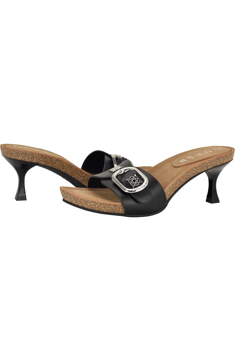GUESS Dexta Buckle Strap Sandal, Alternate, color, Black