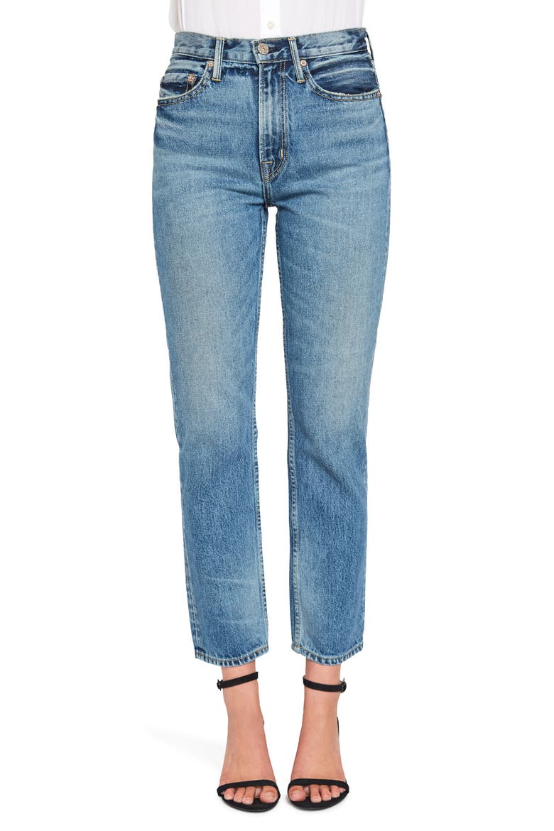 Claude High Waist Ankle Straight Leg Jeans, Main, color, AURORA