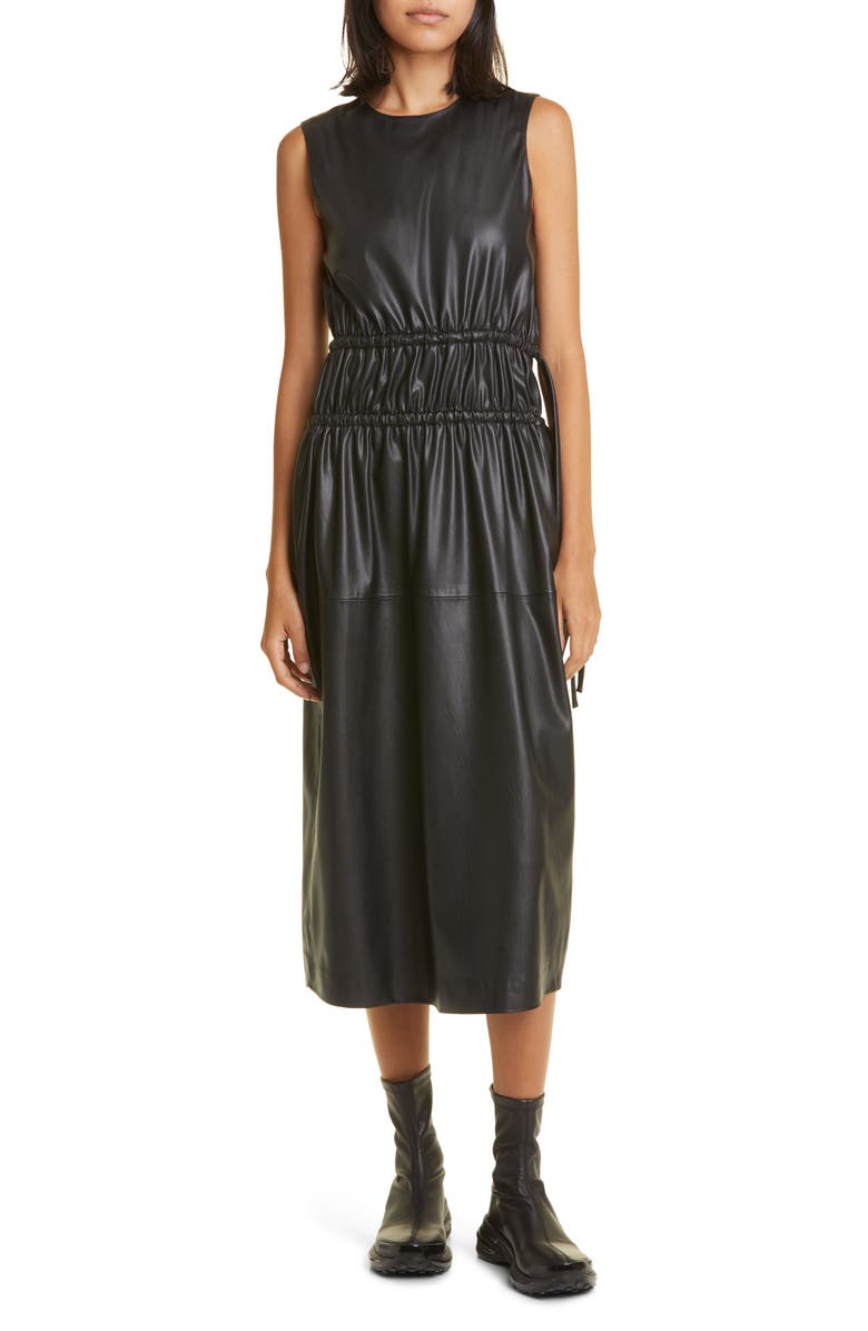 Proenza Schouler White Label Faux Leather Sleeveless Dress, Main, color, 