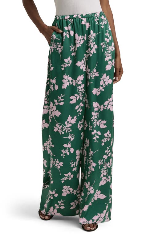 Favorite Daughter Effortless Wide Leg Pants In Emerald Floral