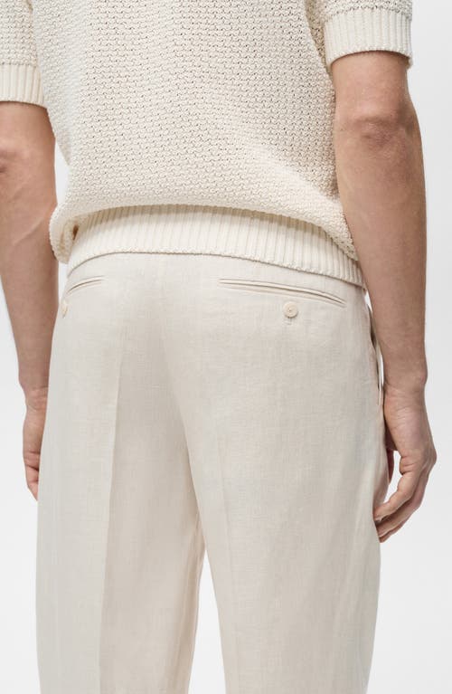 Mango Pleated Linen Pants In White