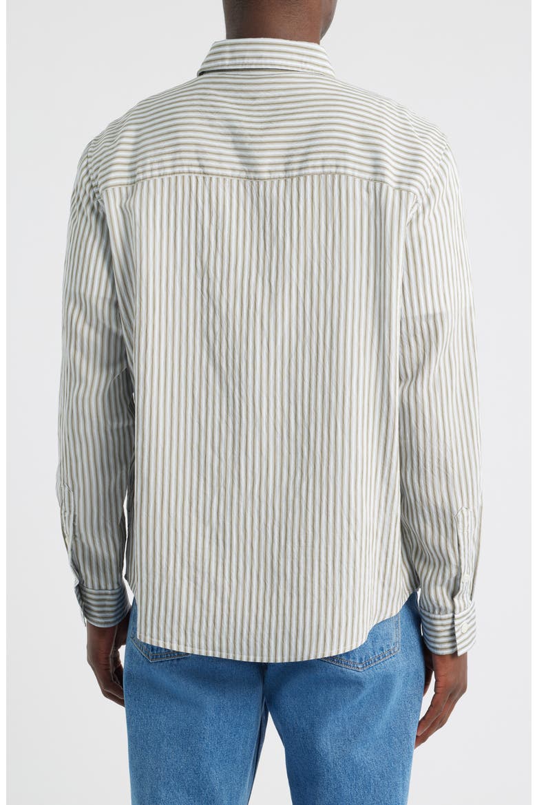 Shelly Stripe Button-Up Shirt, Alternate, color, SAGE