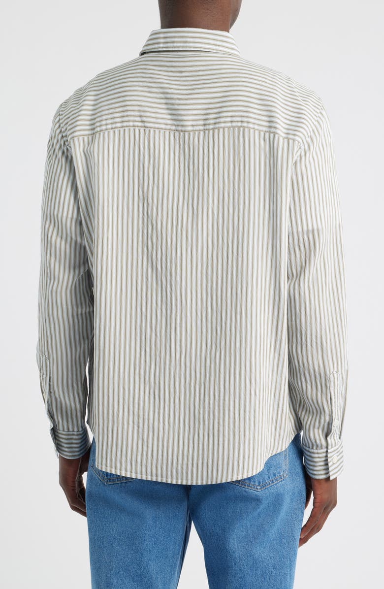 Wax London Shelly Stripe Button-Up Shirt, Alternate, color, Sage