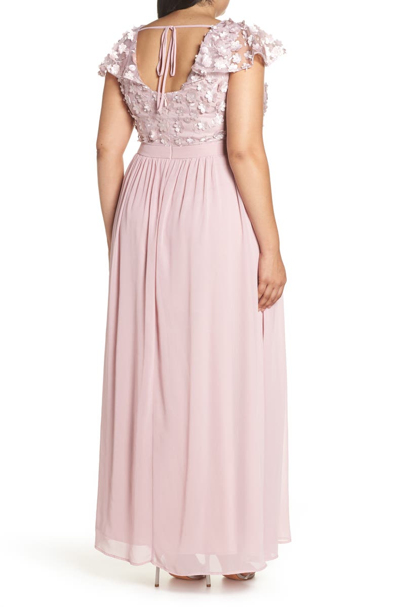 Chi Chi London 3D Floral Gown, Alternate, color, 