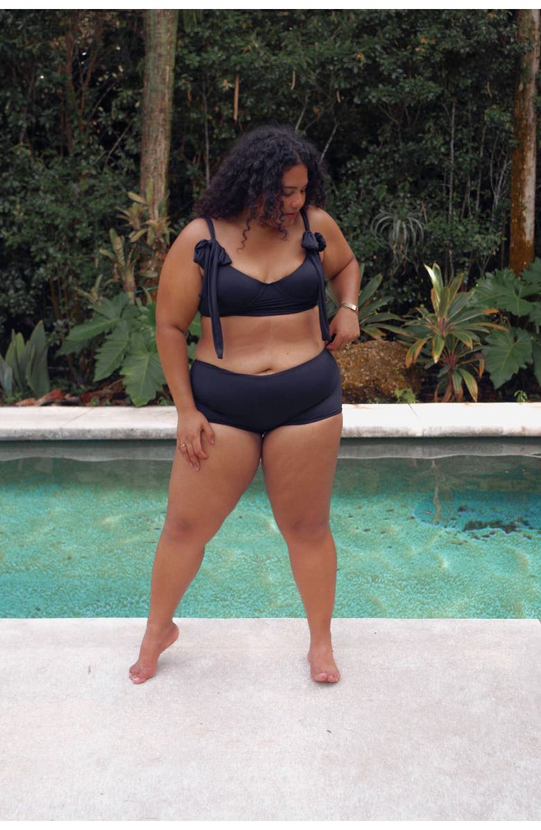 Mary Mercedes Olivia Swim Shorts, Alternate, color, Black