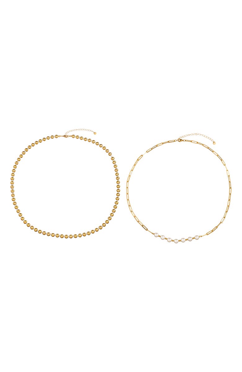 EYE CANDY LOS ANGELES Men's Set of 2 Beaded Necklaces, Alternate, color, Gold