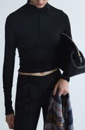 MANGO Seam Detail High Neck T-Shirt
