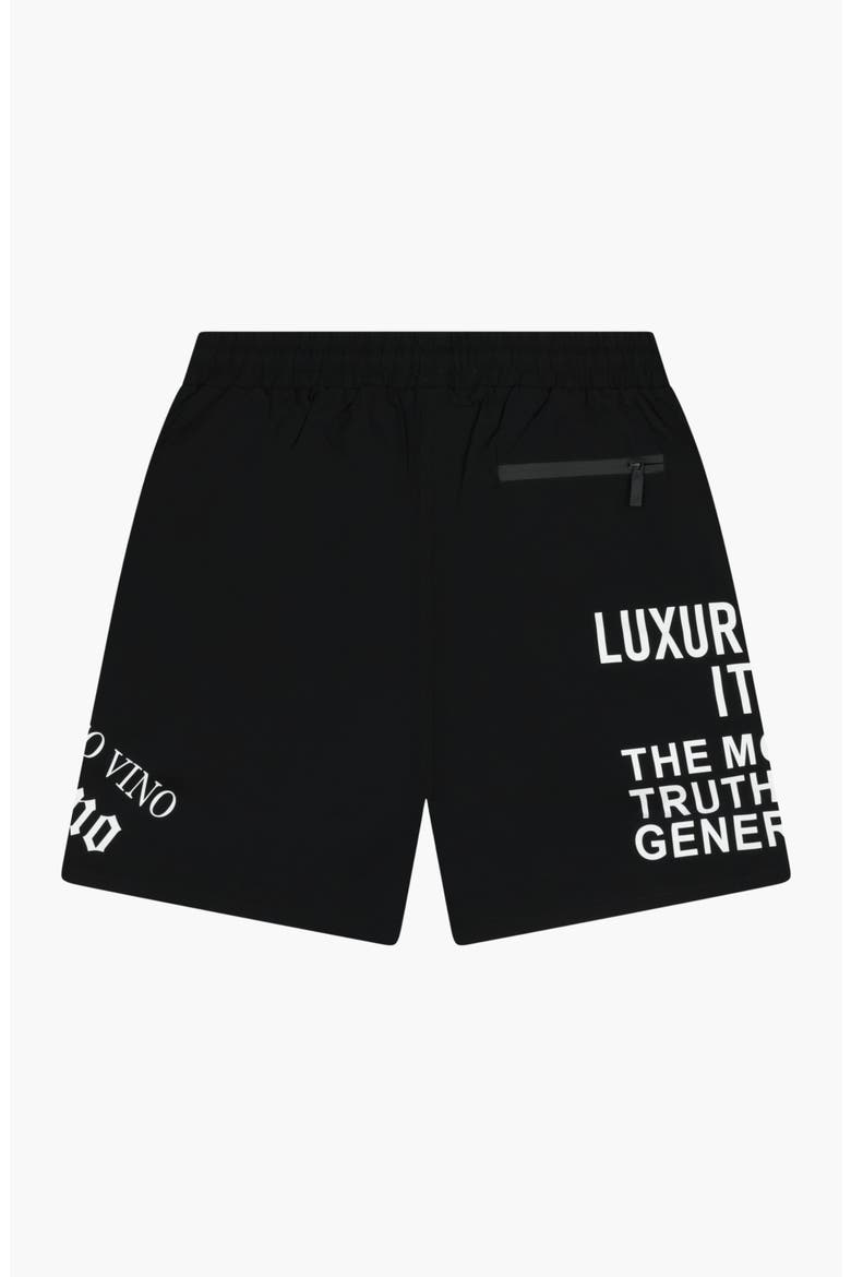 All Over Swim Trunks, Alternate, color, Black