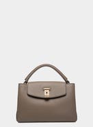 Bally Lock Me Small Top Handle Bag In Grained Leather