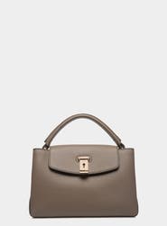 Bally Lock Me Small Top Handle Bag In Grained Leather