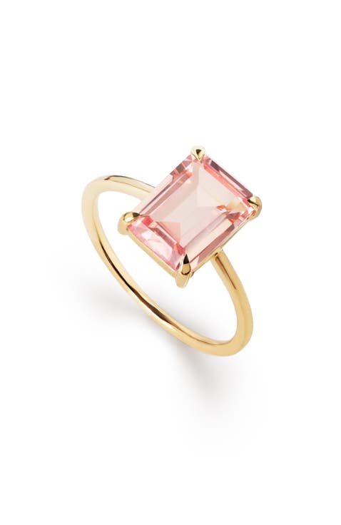 Solid Yellow Gold - Light Pink Sapphire Spritz Ring