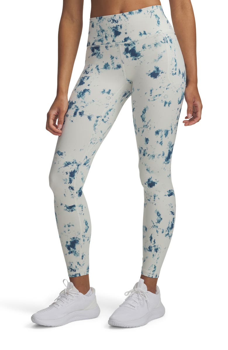 Under Armour Meridian Print Leggings, Main, color, Summit White / Wham Blue