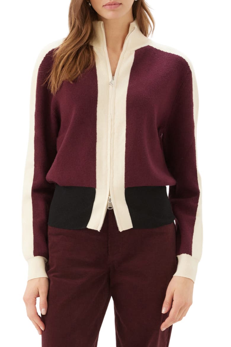 Colorblock Zip-Up Cardigan, Main, color, MULTI COLOR