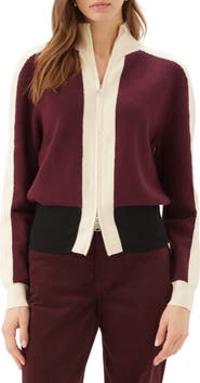 Karen Kane Colorblock Zip-Up Cardigan