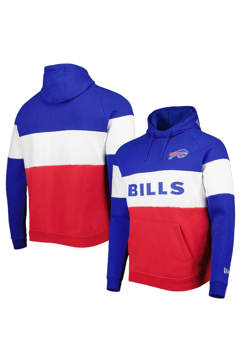 Men's New Era Red Buffalo Bills Colorblock Current Pullover Hoodie, Main, color, Red