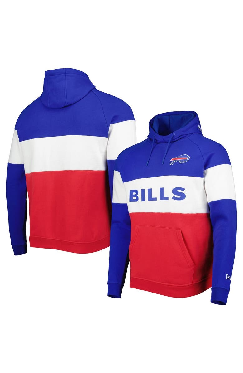 New Era Men's New Era Red Buffalo Bills Colorblock Current Pullover Hoodie, Main, color, 