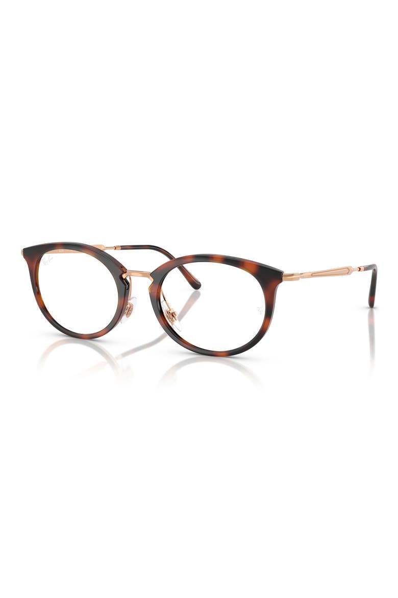 51mm Small Oval Optical Glasses, Alternate, color, STRIPED HAVANA