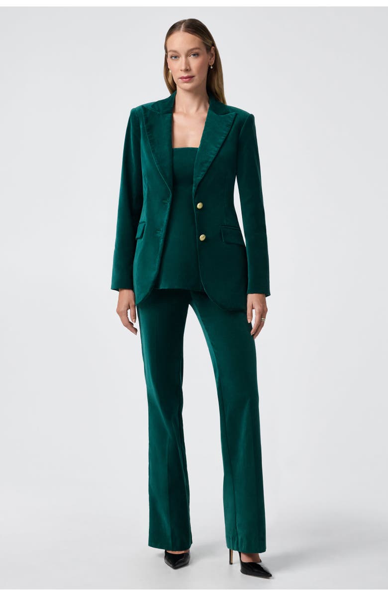 Trina Turk Finale Strapless Velvet Peplum Top, Alternate, color,