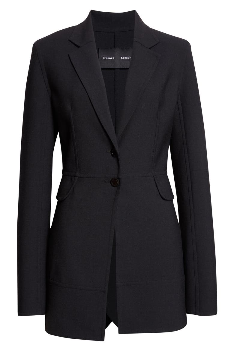 MAERA JACKET IN BI-STRETCH DOU, Alternate, color, BLACK