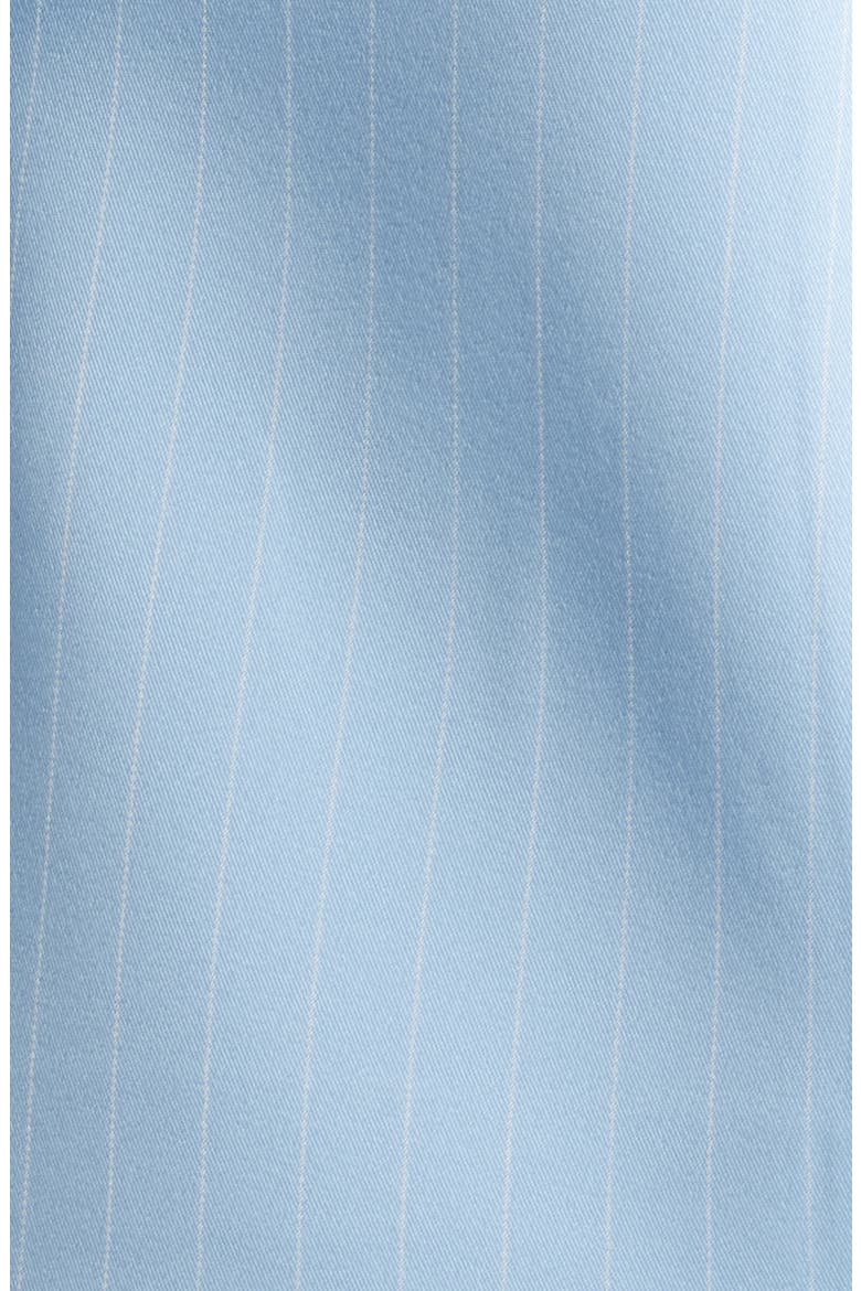 Pinstripe Ruched Sleeve Blazer, Alternate, color, ICE BLUE
