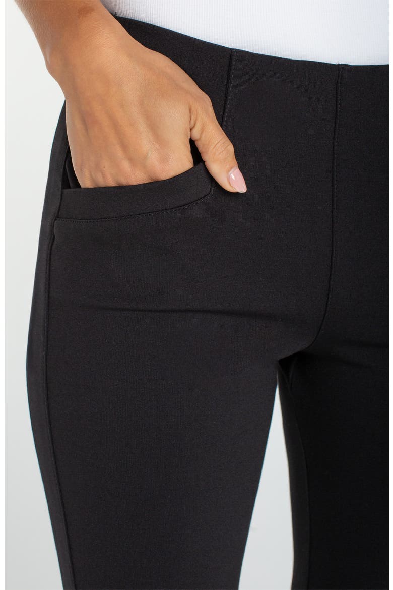 Stella Pull-On Kick Flare Ponte Pants, Alternate, color, BLACK
