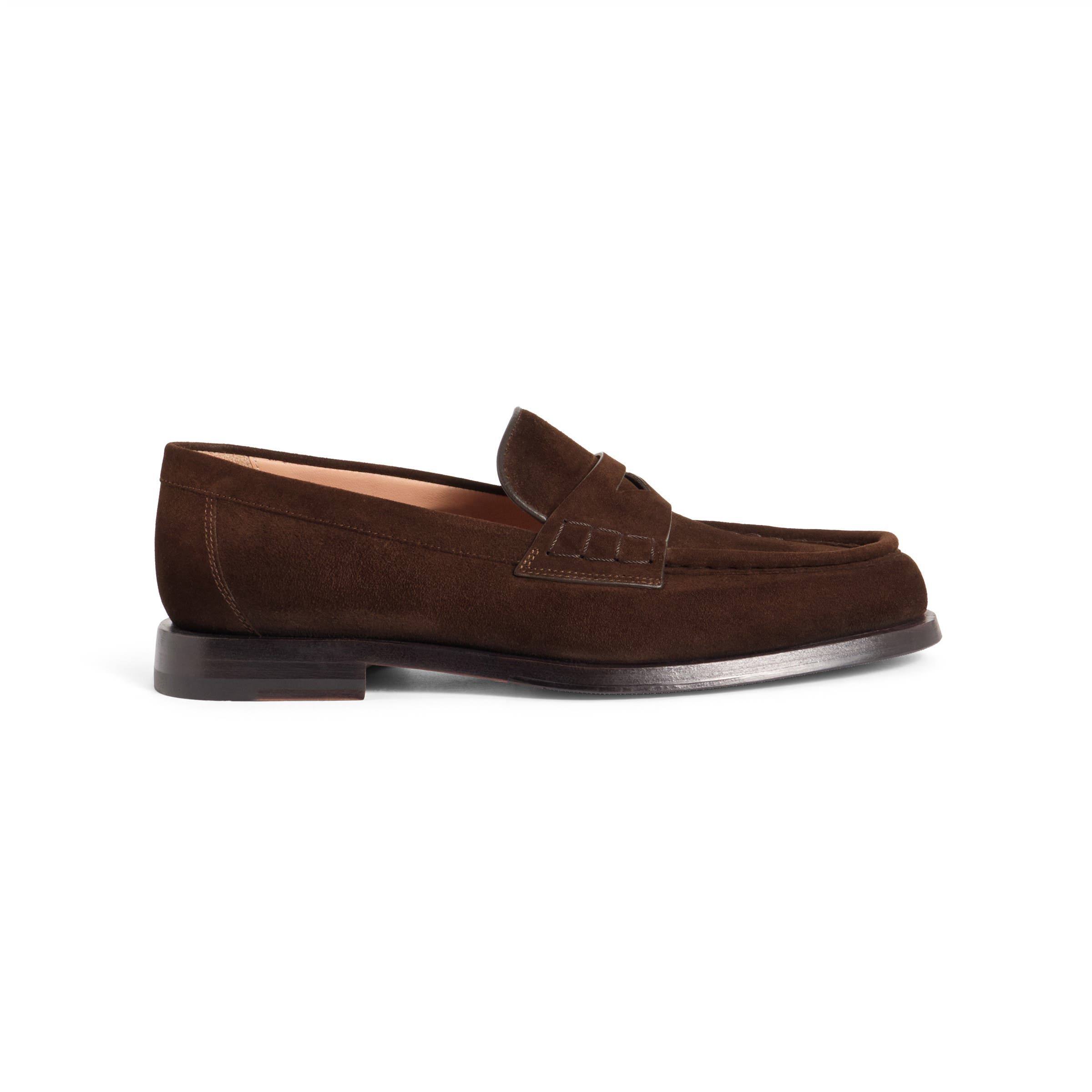 Santoni Women's Suede Penny Loafer, Alternate, color, Brown