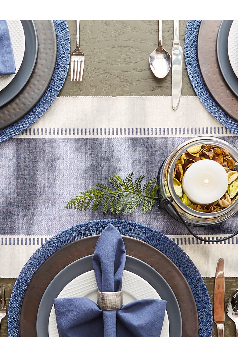 Floral Woven Placemat Set/6, Alternate, color, French Blue