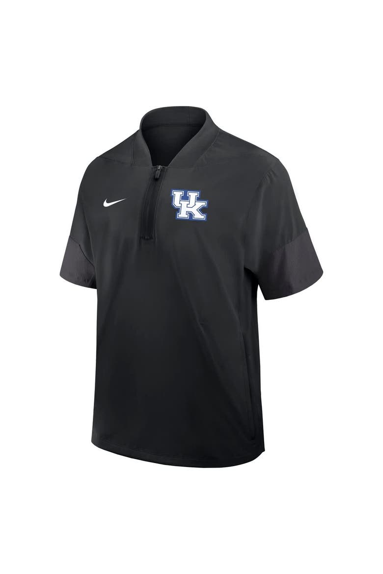 Men's Nike Black Kentucky Wildcats 2025 Sideline Coaches Lightweight Short Sleeve Jacket, Alternate, color, Black