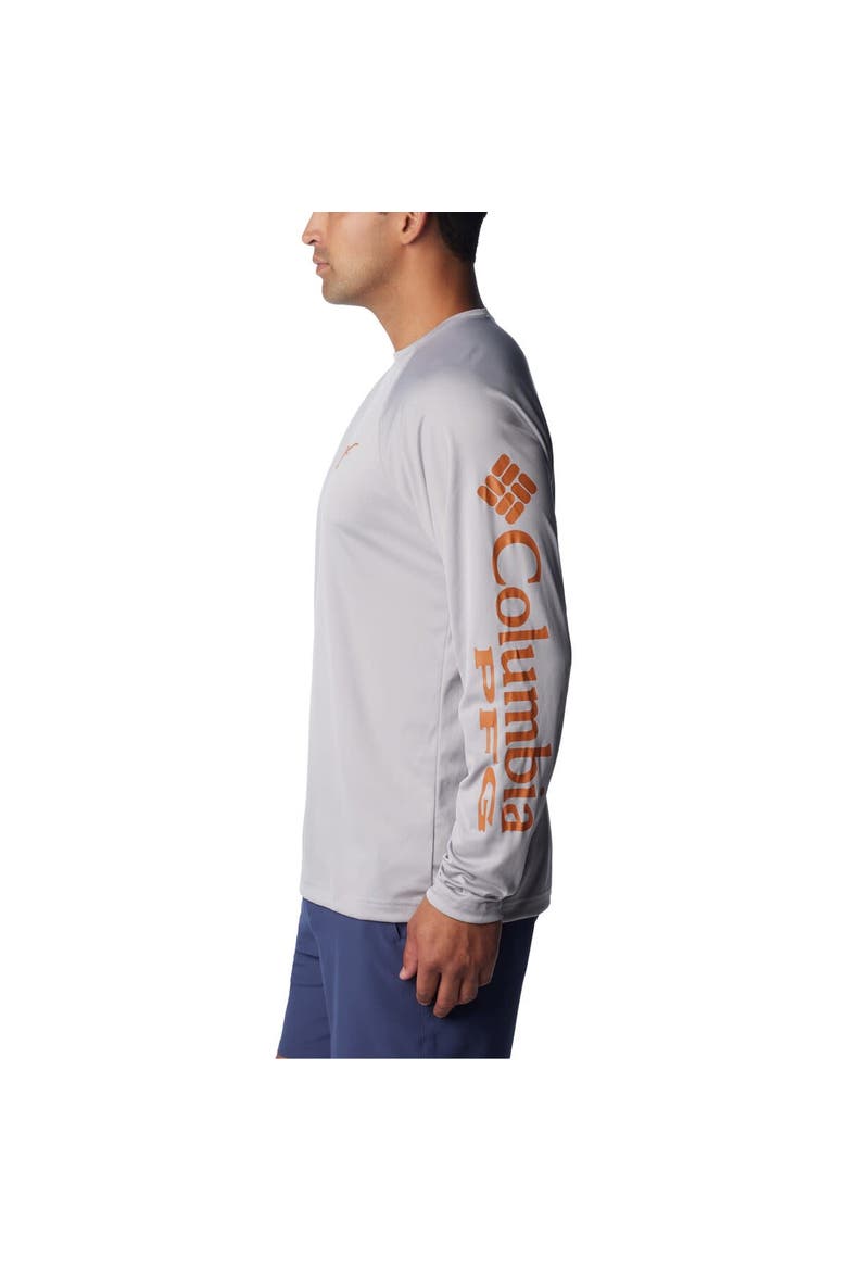 Men's Columbia Gray Texas Longhorns Terminal Tackle Omni-Shade Raglan Long Sleeve T-Shirt, Alternate, color, Gray