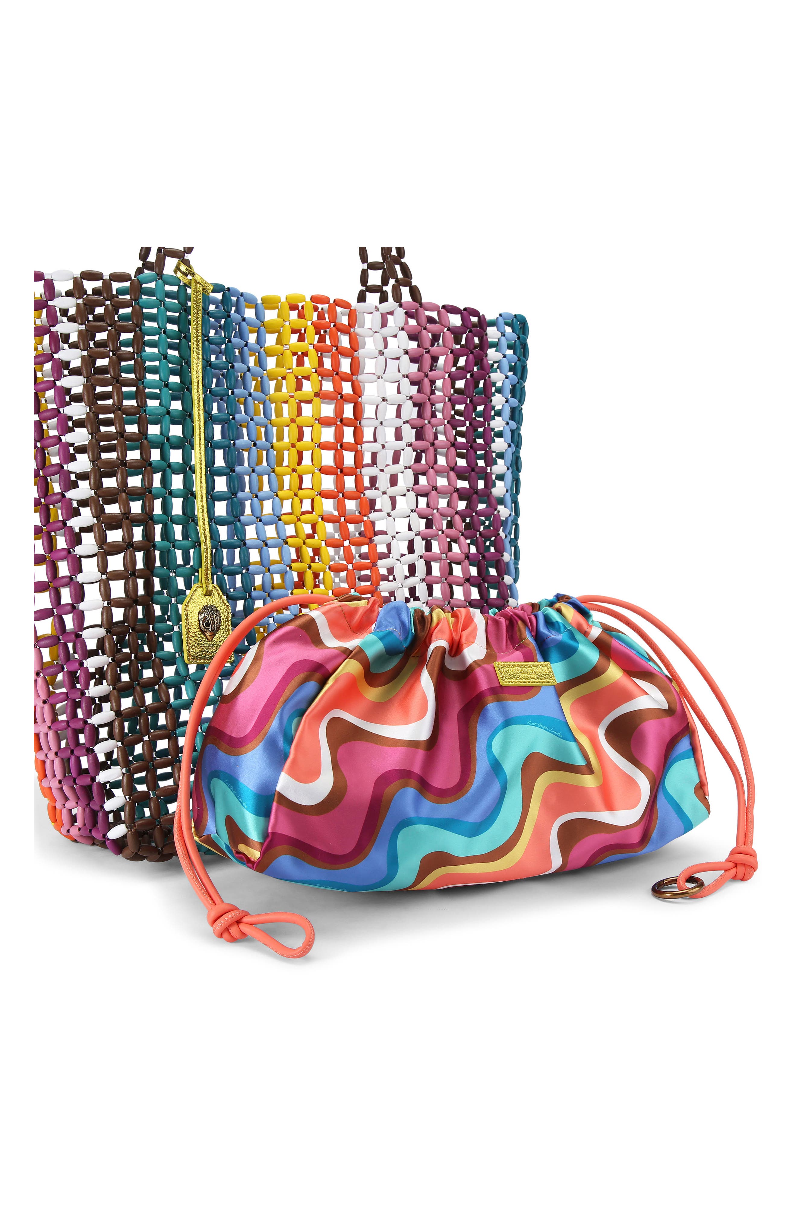 Kurt Geiger London Kensington Rainbow Beaded Shopper, Alternate, color, 